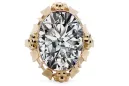 Zircon Or jaune 14 carats Anneau Style vintage vrc043y